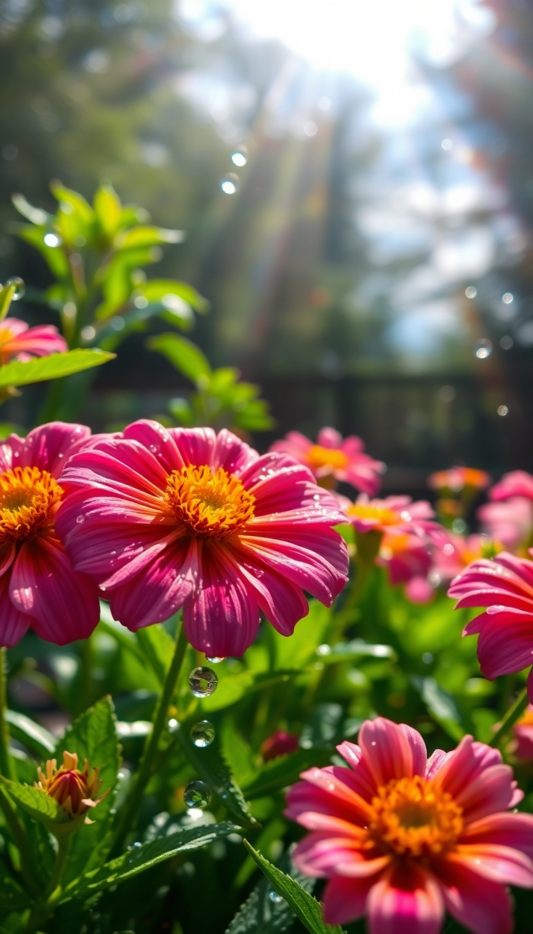 Best AI Spring Rain Garden Phone Masterful Wallpaper